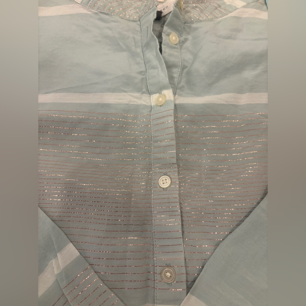 Ann Taylor LOFT The Softened Shirt  Popover henley- Large - Picture 5 of 9